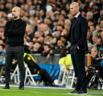 Pep Guardiola will look to record a comprehensive win over Real Madrid. (Image Credit: Twitter)