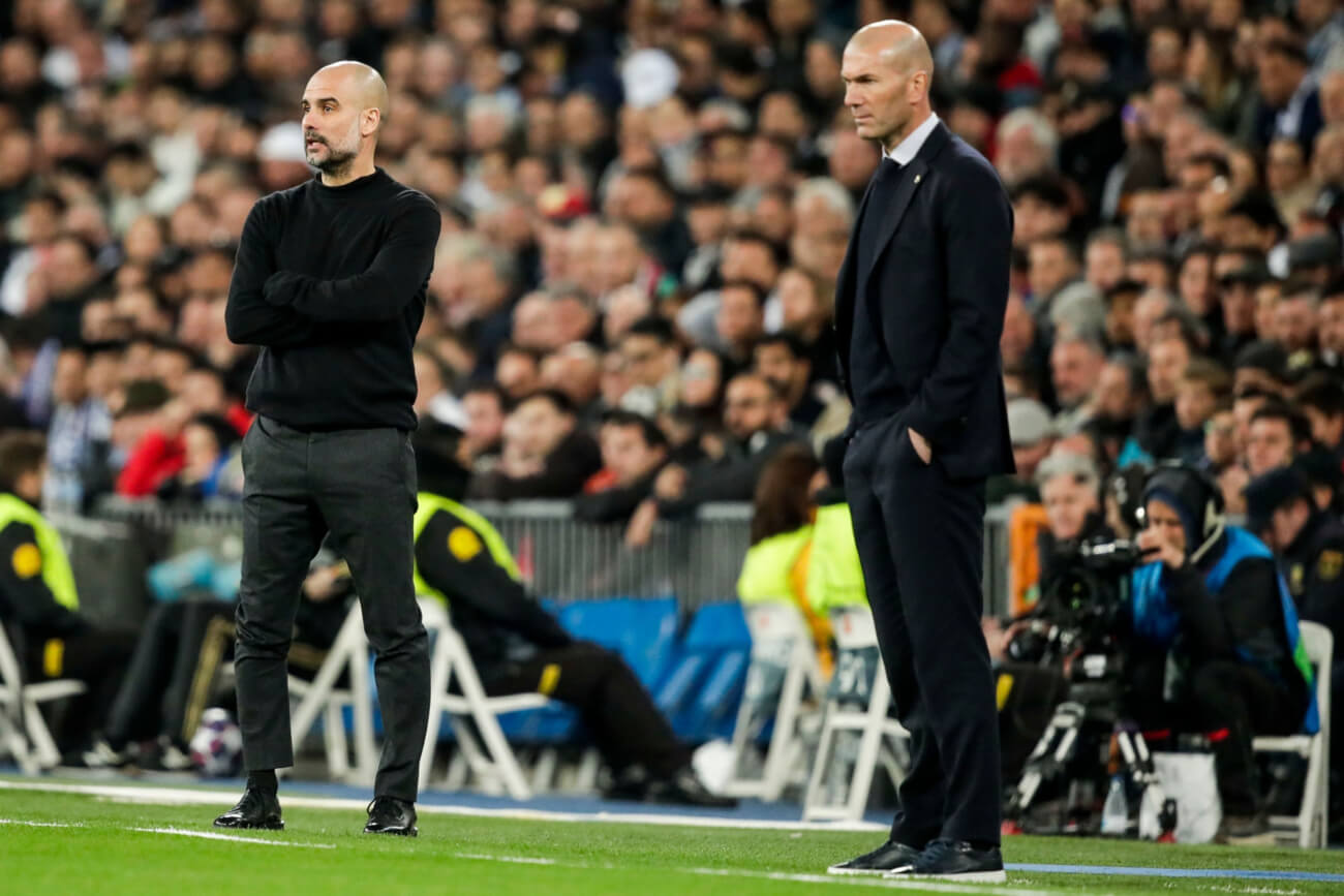 Pep Guardiola will look to record a comprehensive win over Real Madrid. (Image Credit: Twitter)